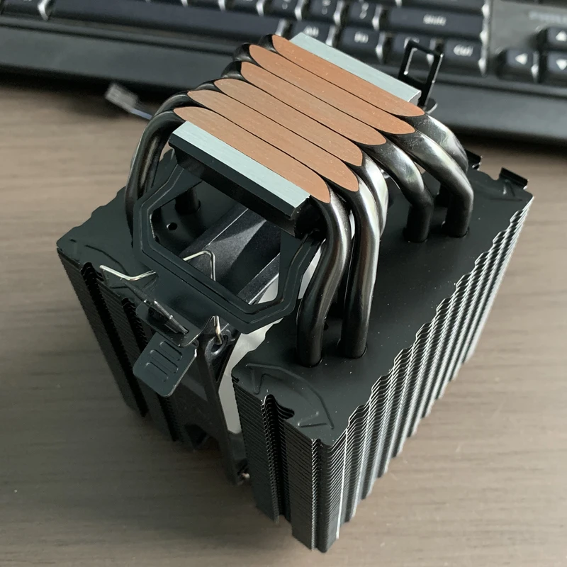 6 أنابيب الحرارة وحدة المعالجة المركزية مبرد الهواء 4 دبوس PWM RGB الأسود PC مروحة التبريد هادئة إنتل LGA 1700 2011 1200 1156 X79 X99 1366 AMD AM4 AM3 AM5