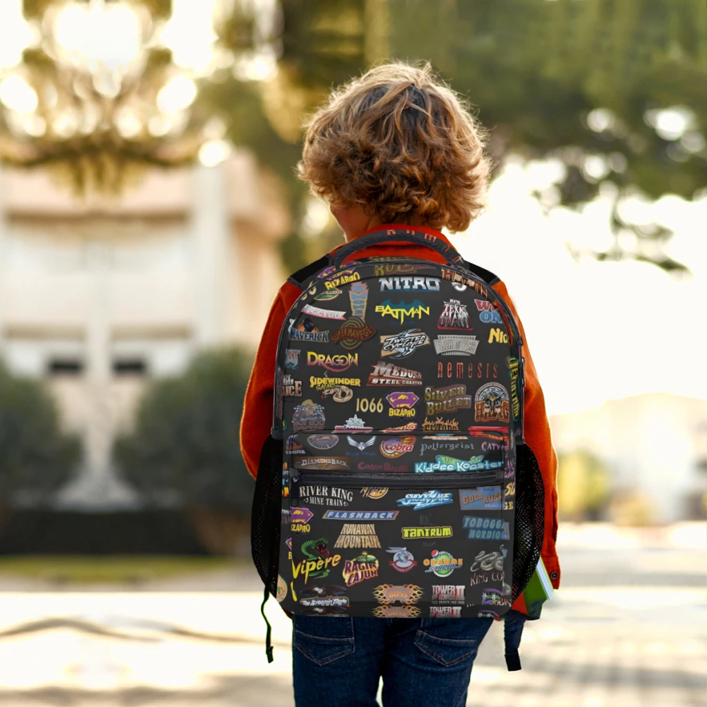 Tas sekolah motif pola coaster, tas ransel bermotif 17 inci, tas sekolah modis baru