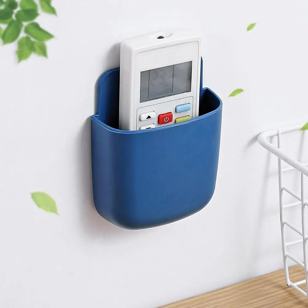 Wall Mounted Storage Box Mobile Phone Plug Holder Stand Rack Remote Control Storage Organizer Case For Air Conditioner TV