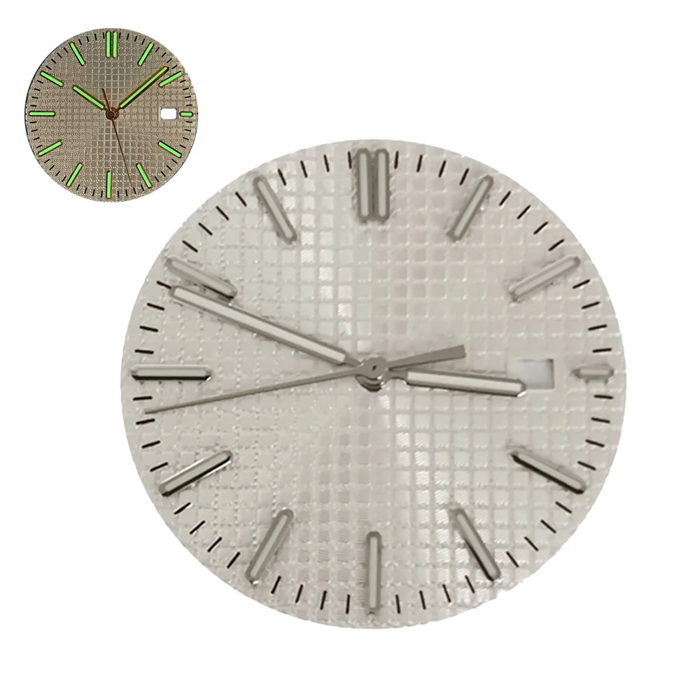 31.5MM Watch Dial and Watch Hands Set Green Luminous Watch Face Accessories for 8215 for  2813 Movement
