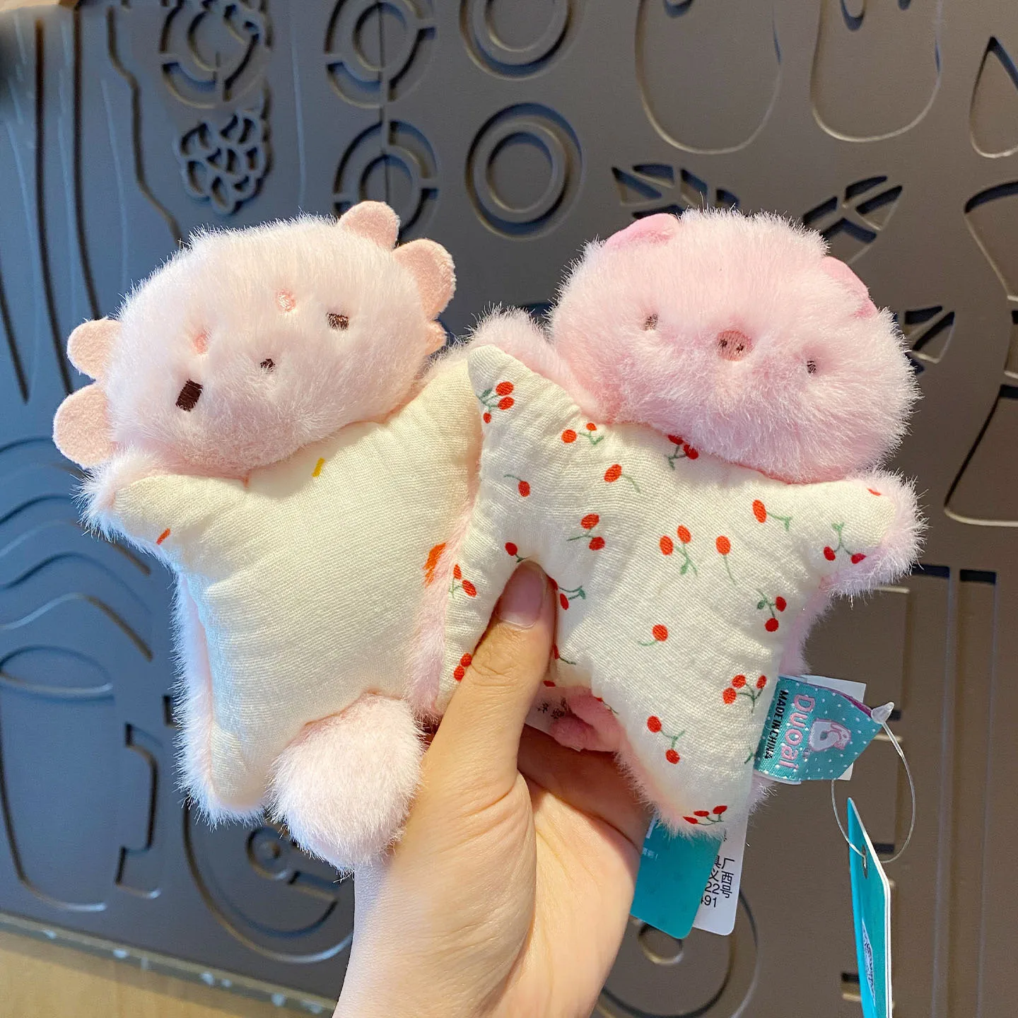Kawaii Squishy Plush Otter Piglet Rabbit Keychain Soft Bean Bag Stress Reliever Stuffed Animal Keyring Squeeze Toys Key Chain view 3
