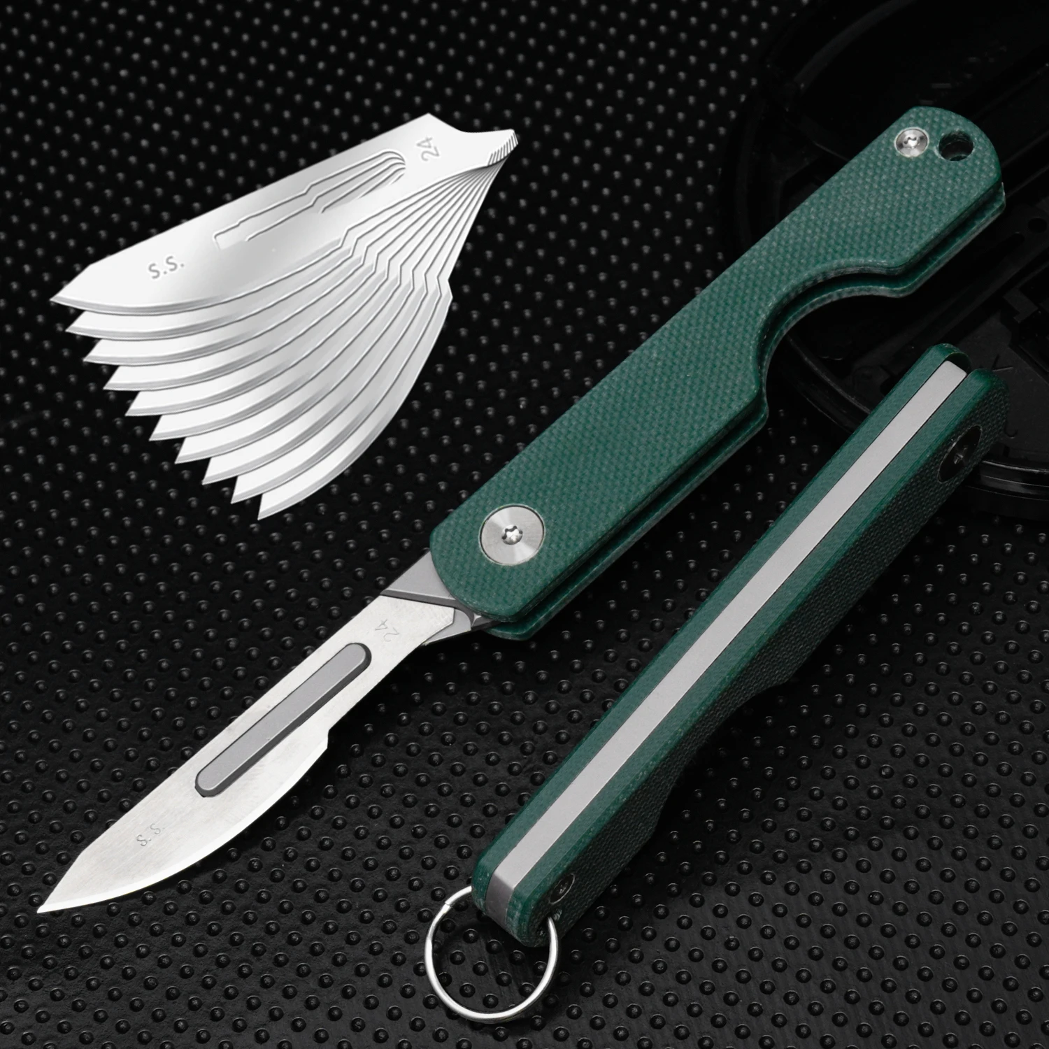 

G10 Folding Knife Multifunctional Practical Knife Tool Sharp Hobby Knife Camping Knife Outdoor Portable Replaceable Blade