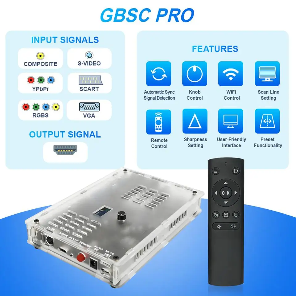 High-end GBSC Pro GBS Control Scart RGBS YPbPr VGA Composite(AV