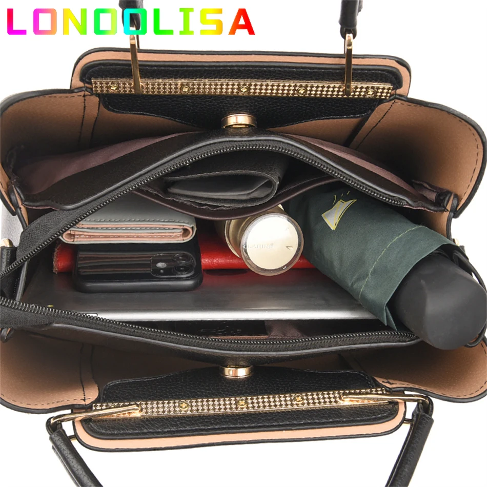 Borse di lusso in morbida pelle di marca Designer da donna 3 strati spalla a tracolla Sac Ladies Shopping di grande capacità Tote Messenger