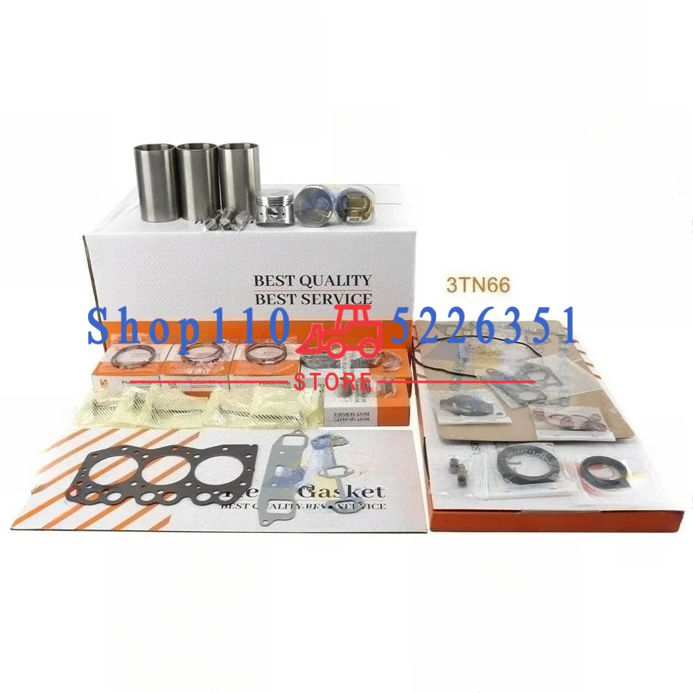 3TN66 Overhaul Rebuild Kit for Piston Ring Crankshaft Main Bearing Cylinder Liner Full Gasket Set Engine Parts STD