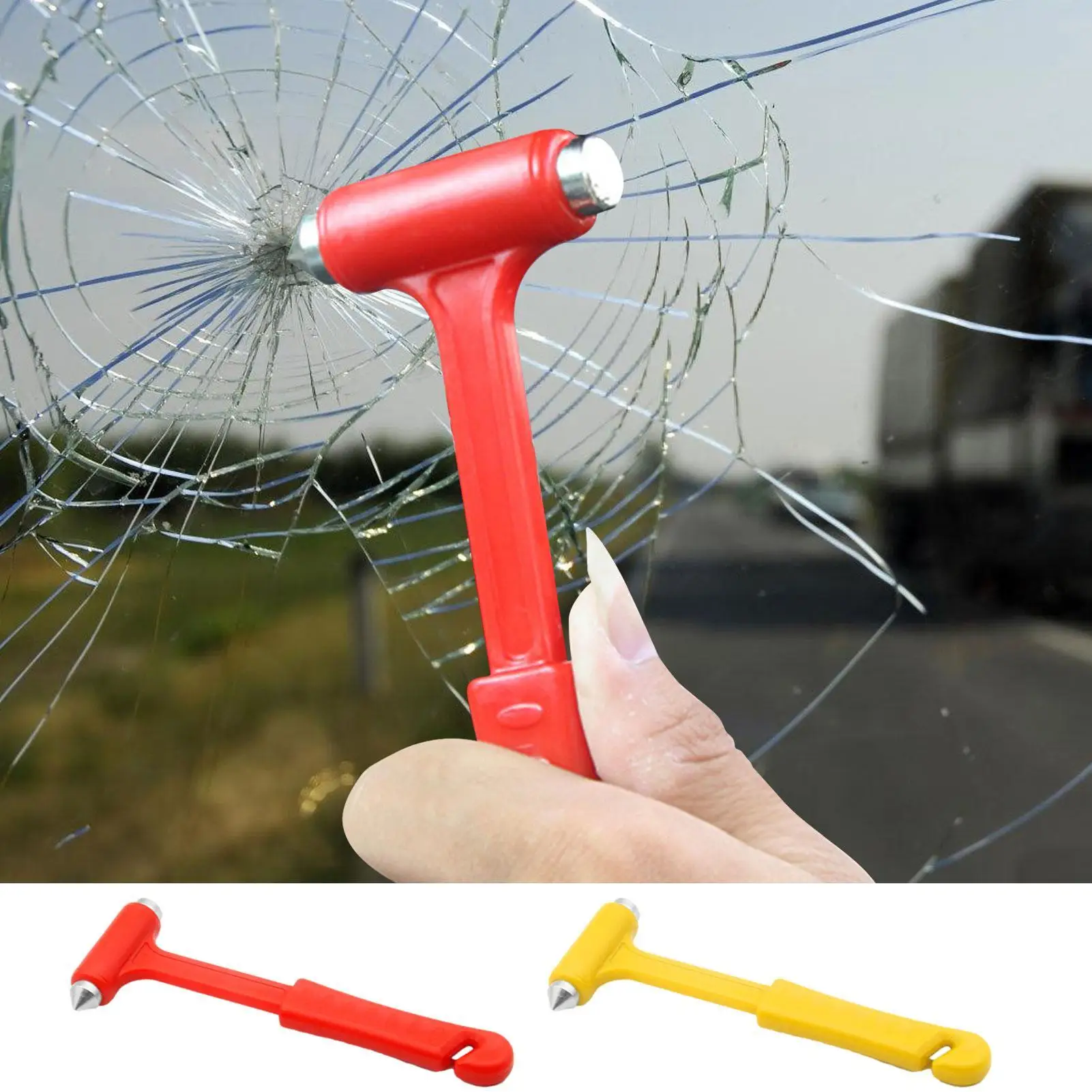 1pc Car Buses Trucks Window Breaking Hammer Emergency Escape Safety Hammer Glass Breaker Seat Belt Cutter Tool