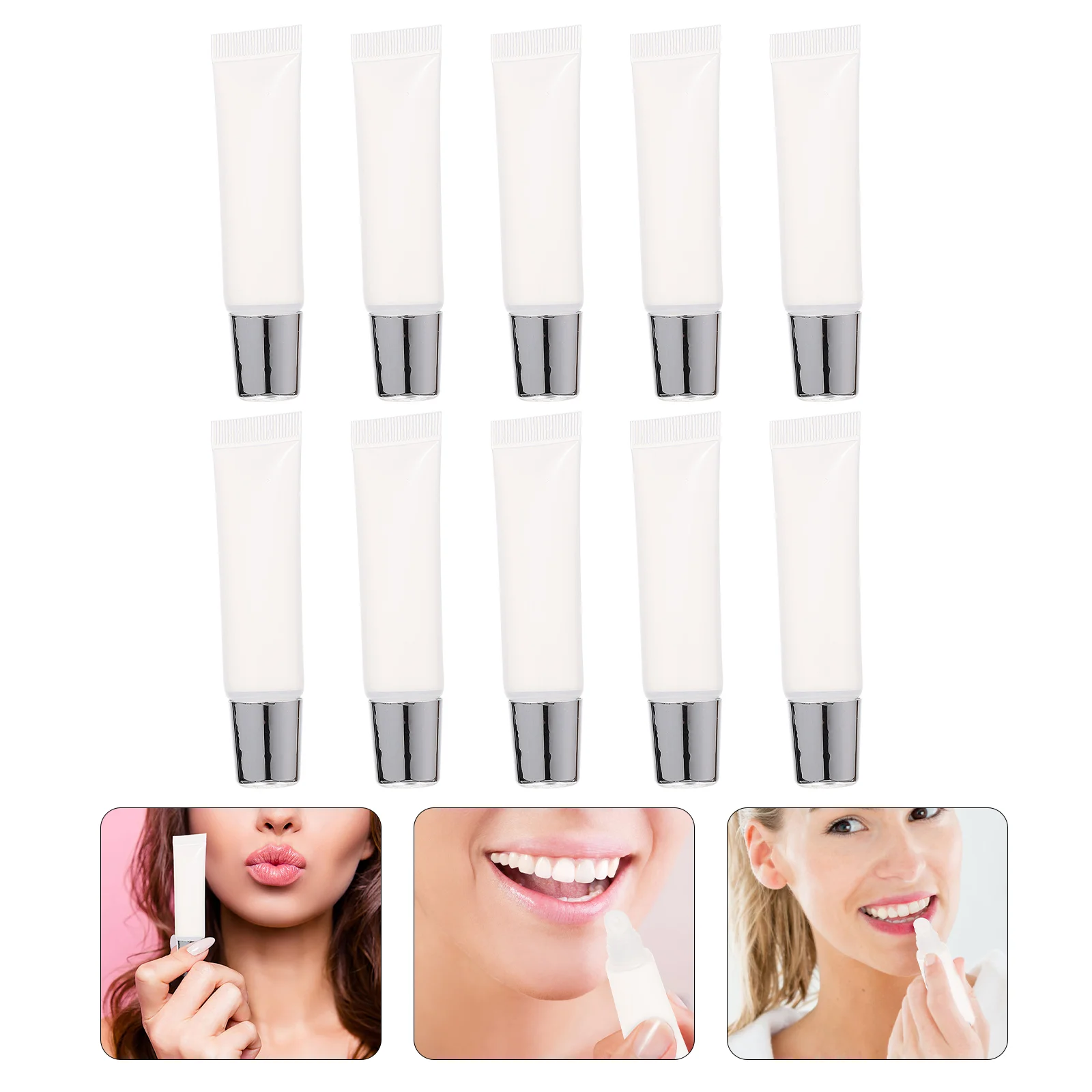 

10 Pcs Empty Tube of Lip Glaze Hose Containers for Cosmetics Gloss Lipstick Plastic Makeup Travel