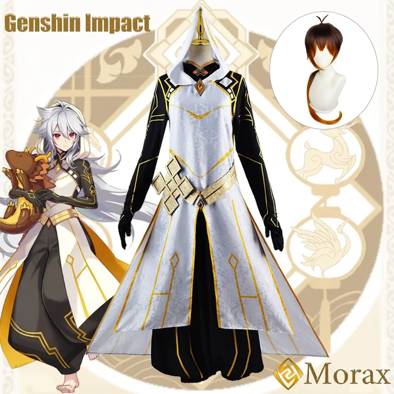 Morax Zhong Li Cosplay Costume pour Hommes, Genshin Impact, Uniforme, Anime, Costumes d'Halloween, Jeu