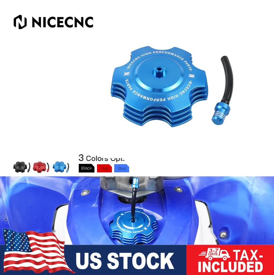 

(US stock) NICECNC Gas Fuel Petrol Tank Cap Replacement Lid For YAMAHA YFZ450R YFZ 450 R 2009-2022 2021 Aluminum ATV Accessorie