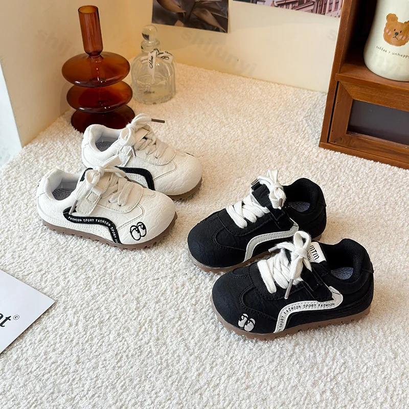 

Детская спортивная обувь, осень 2023, модные нескользящие детские кроссовки на плоской подошве для девочек и мальчиков, детские повседневные кроссовки