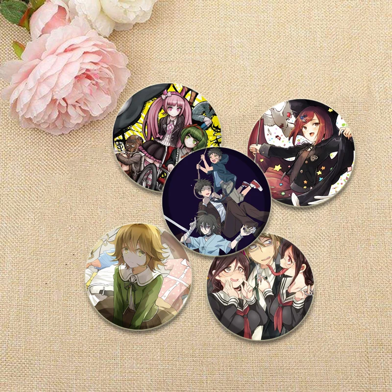 Anime Danganronpa Badge Round HD Print Handmade Brooches for DIY Pins Backpack Clothes Decoration Jewelry Accessories Gifts