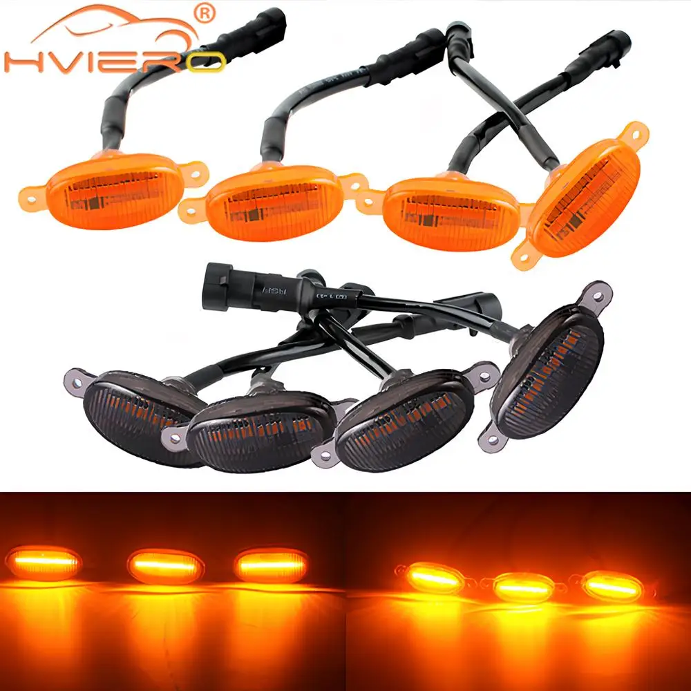 

4X Car Grille Lamp Yellow Signal Daytime Running Light LED 12V Decorative Warning 6led Pickup Truck Haze Control Raptor Lighting