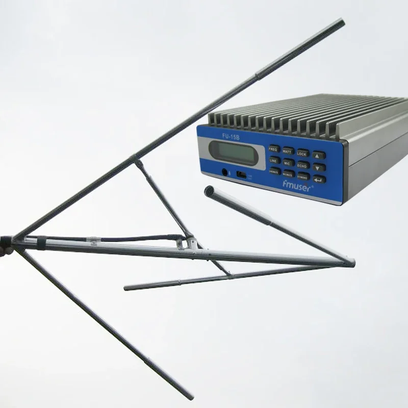 

FMUSER FU-15B 15W FM Transmitter 87~108MHz MP3 Broadcast Radio +CP100 Circularly Polarized Antenna Kit For Radio Station