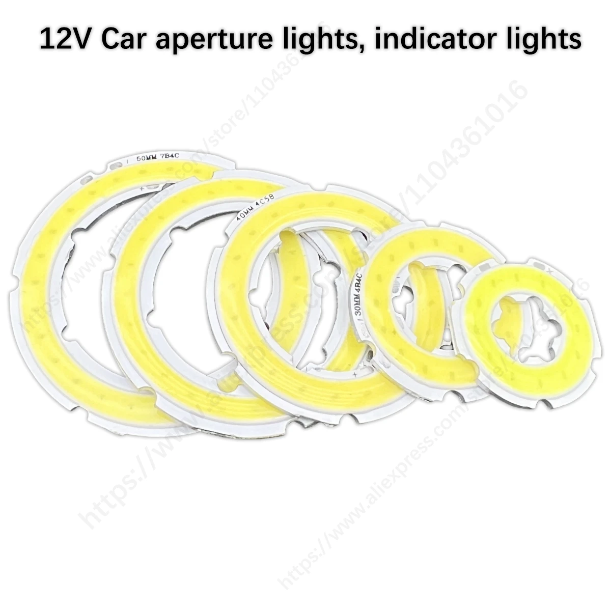 

LED COB Ring Chip 3W 5W 7W 9W 11W Warm white Cold white Light Source DC12V 20mm-120mm Suitable for Car Lights DIY