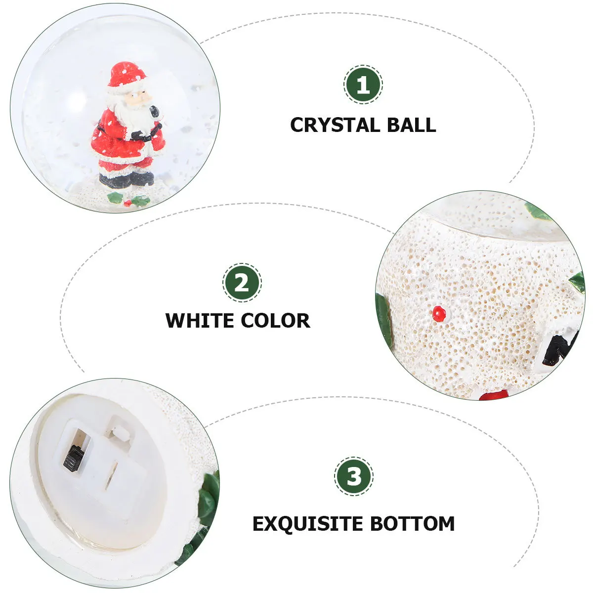 

1Pcs Santa Claus Christmas Ornament Luminous Desktop Decoration Bright Crystal Ball Festive Party Atmosphere Ornament