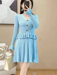2024 autumn winter new Women mini dress Sweater Female Clothes robe outerwears Y2K pullovers vestidos de fiestas elegantes mujer