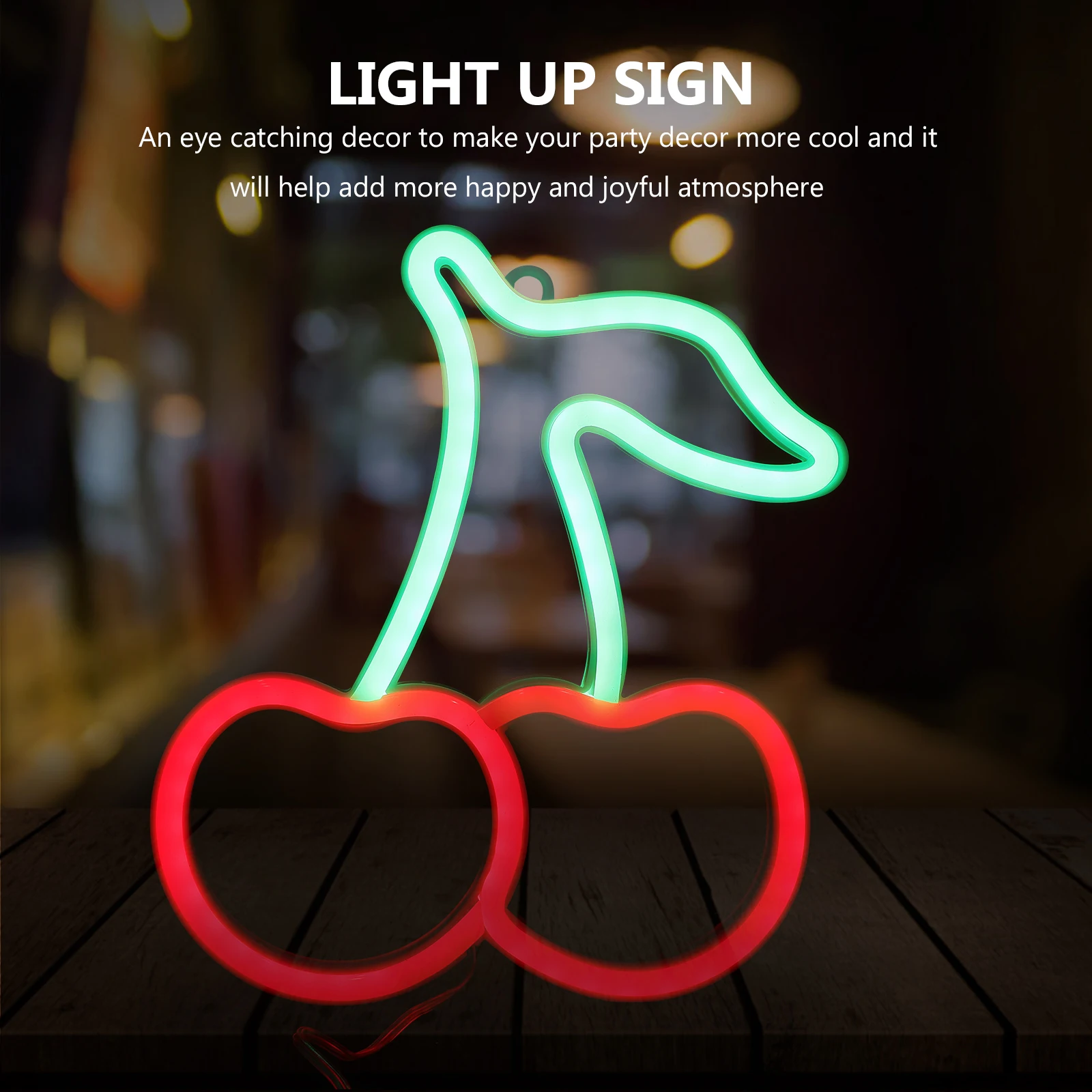 

Cherry Neon Light Decor Compact Flexible Placement Perfect Gift Kids Family Bedroom Wall Led Sign Pvc Room Decor Christmas New