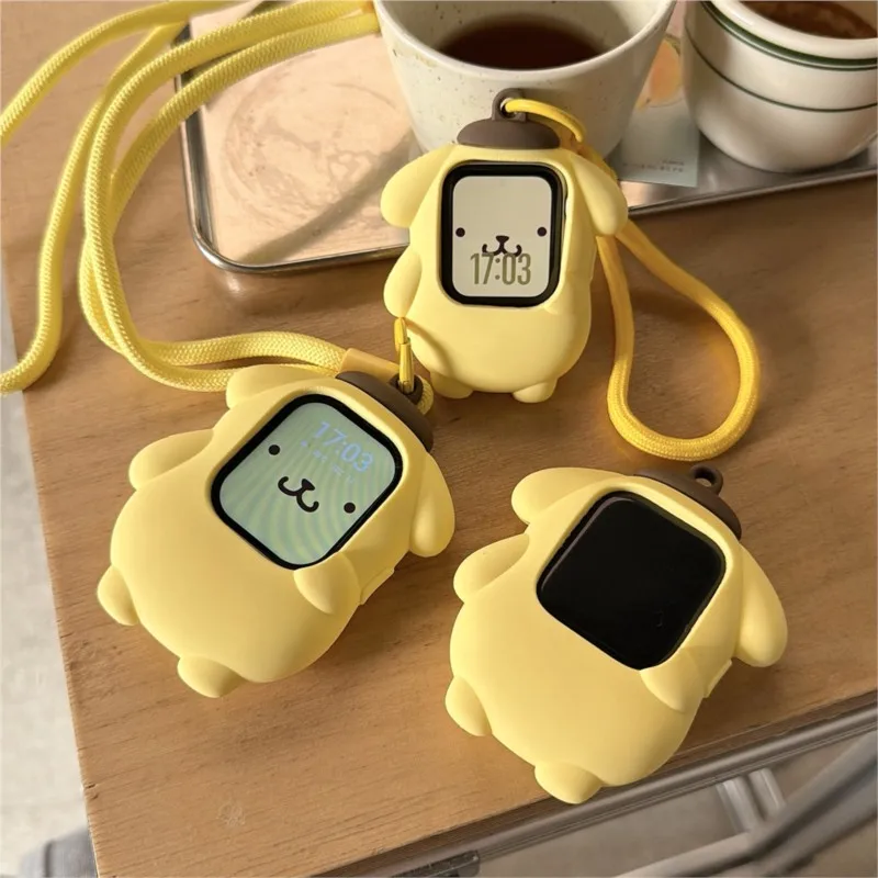 3D Kawaii Pudding Dog Lanyard Case for Apple Watch Sport 1/2/3/4/5/6/7/8/9st Gen S10 S11 Ultra SE 38/45/41/44/42/46/49mm - view 2