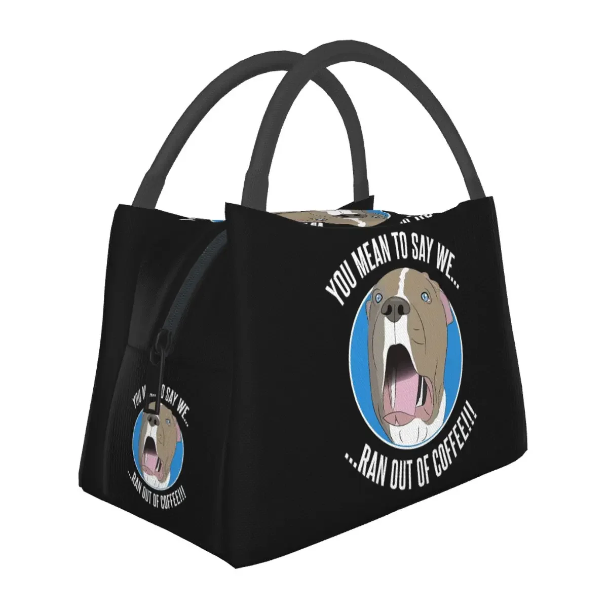 

Pit Bull Shock As He Runs Out Of Coffee Lunch Bags Bento Box Resuable Lunch Tote Picnic Bags Thermal Bag for Woman Girl Work