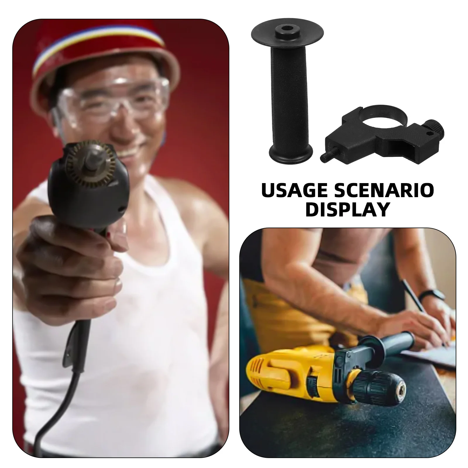 مقبض مطرقة كهربائية تأثير الحفر الجانب الأمامي قبضة قابلة للاستبدال عدم الانزلاق قوي Abs الحديد ملحق لأداة الاستخدام اليومي