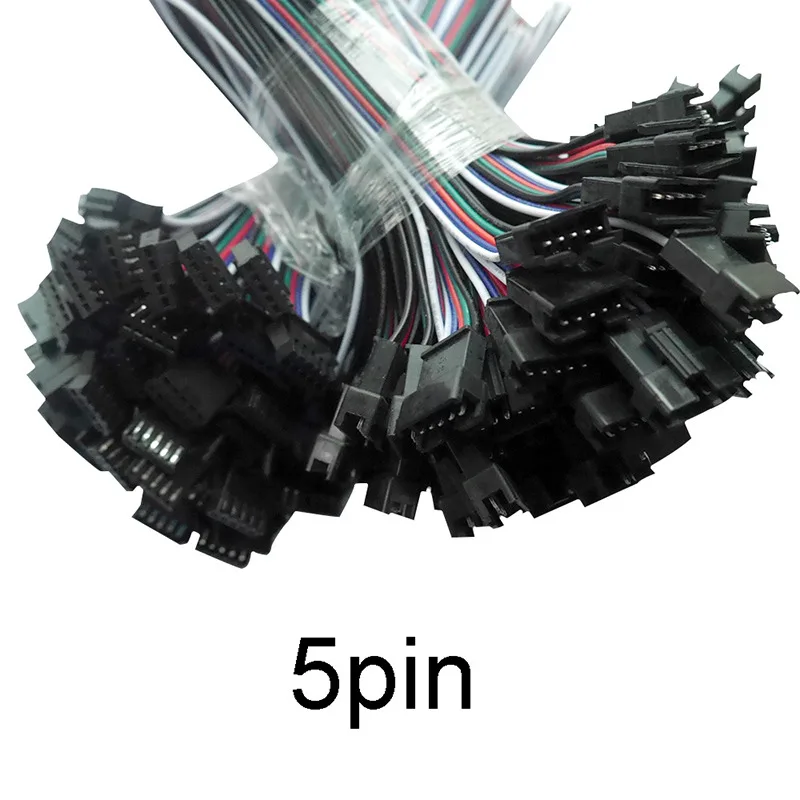 Free Shipping 2pin 3pin 4pin 5pin 6pin Male/Female JST SM 2 3 4 5 6pin Plug Connector Wire and Cable for Led Strip Light Drivers