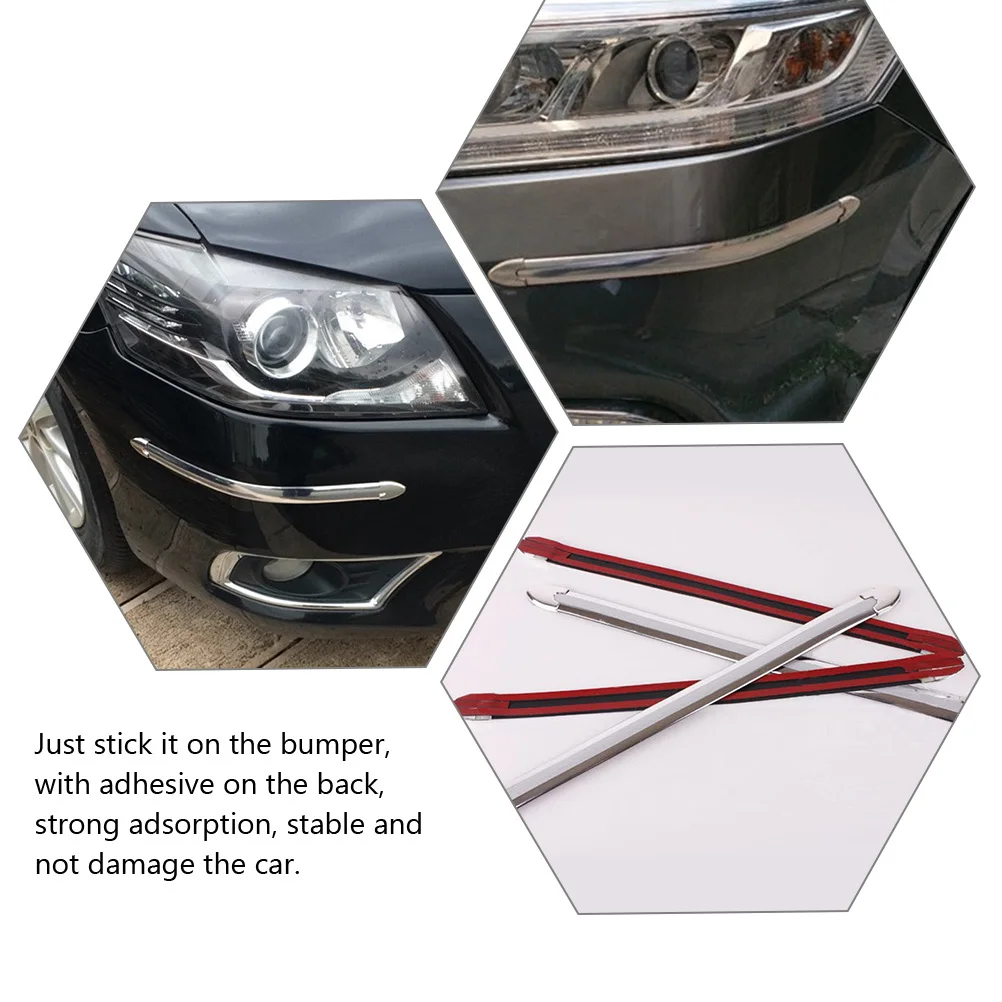 

4pcs Bumper Protector For Car Anti-Collision Strip Premium Plastic Adhesive Bumper Guard Scratch Resistant Body Protection Tape