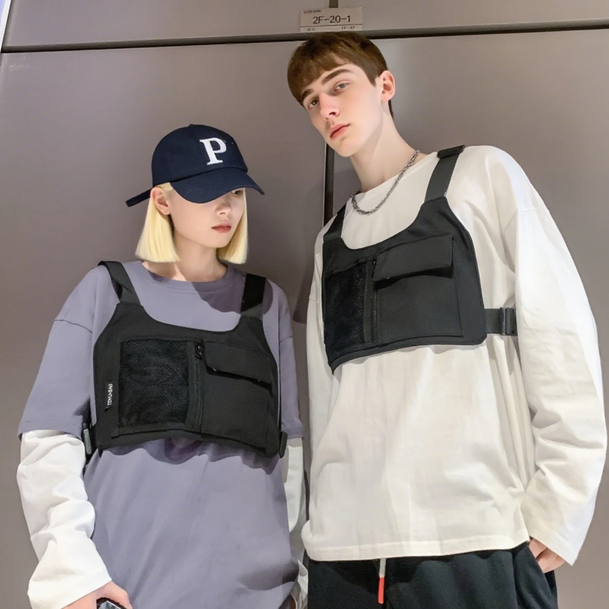 

Trendy Cool Workwear Dark Style Vest Chest Bag Tactical Functional Personality Multi-Pocket Sports Cycling Wearable Backpack Sports Outdoor Climbing Fishing