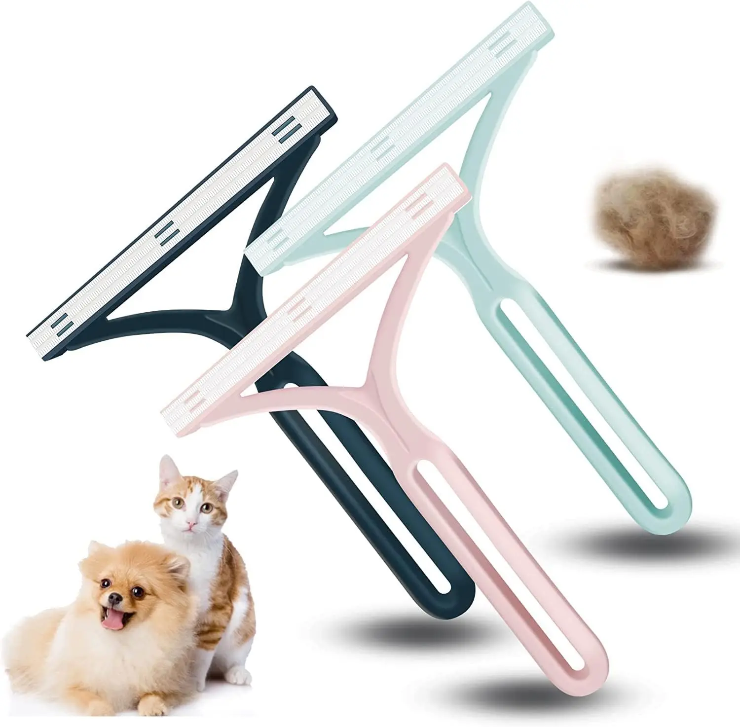 Silicone Double Sided Pet Hair Remover Carpet Scraper Fur Removal Tool For Furniture Sweater Cleaner Fabric Clean Tool