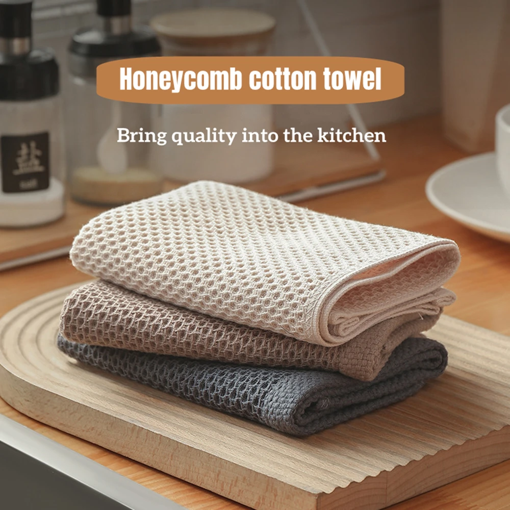 1pc Quick Drying Cloth Home Cleaning Tools 4-color Cotton Towel for Kitchen Waffle Weave Kitchen Towel Super Absorbent Dishcloth