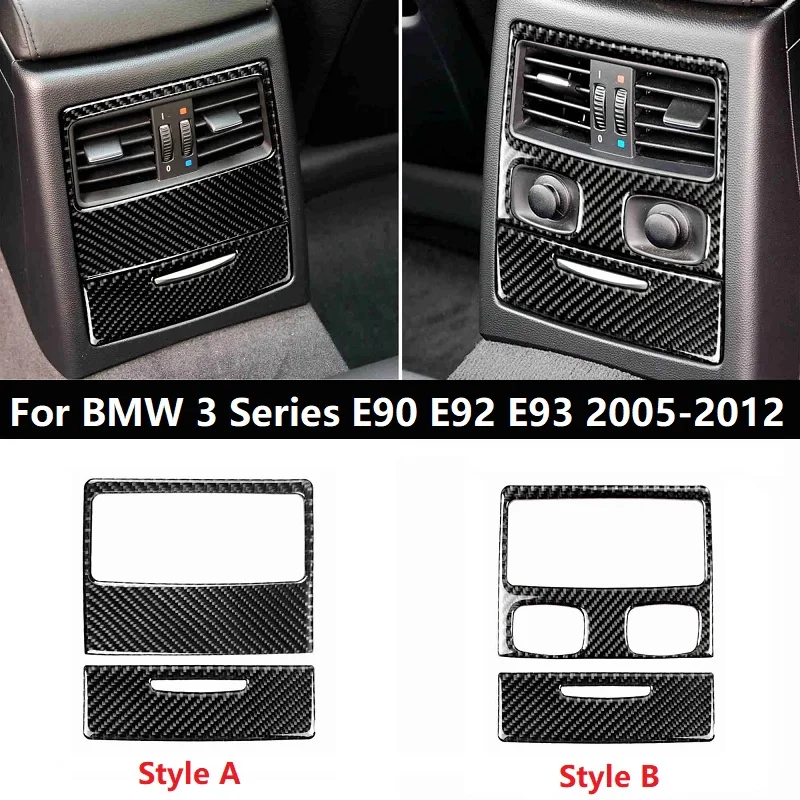 

Car Sticker For BMW 3 Series E90 E92 E93 2005-2012 Carbon Fiber Rear Air Condition Outlet Panel Frame Cover Trim 2PCS