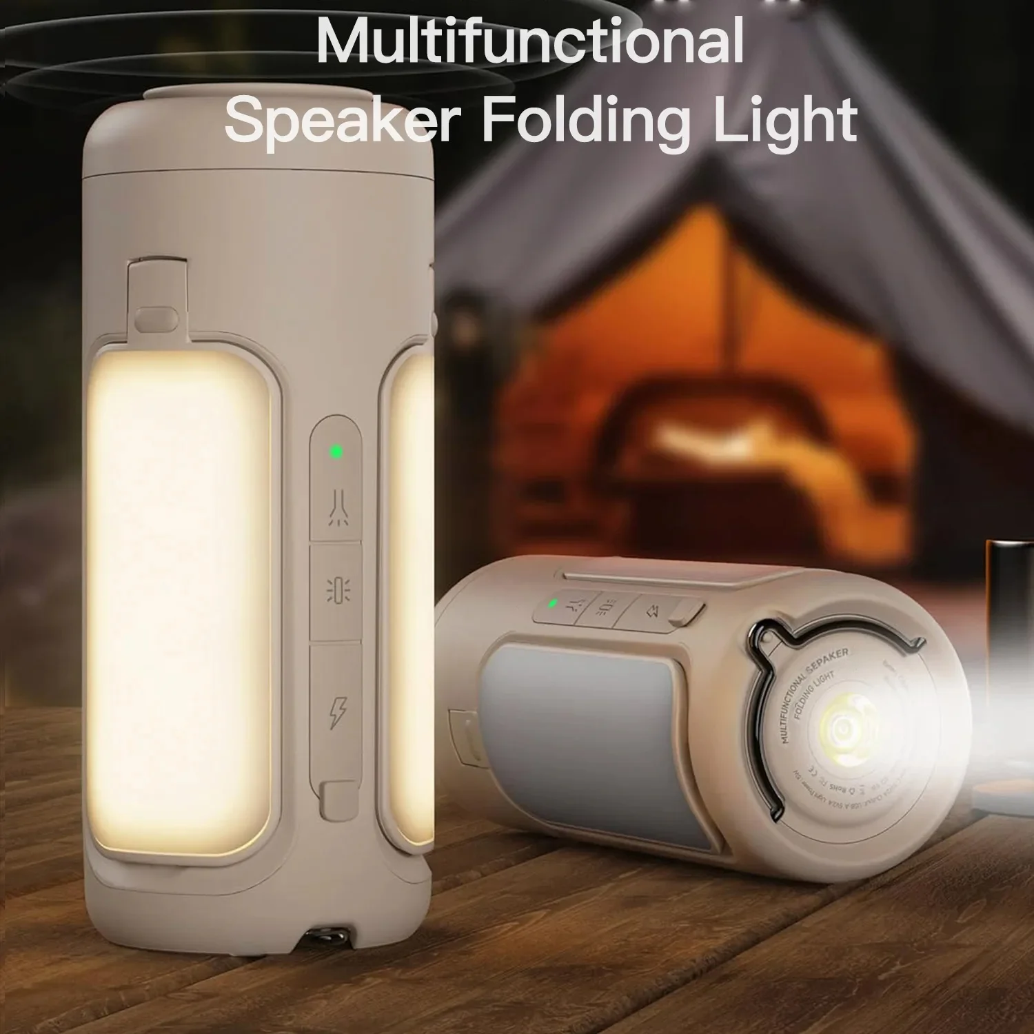 

[ "6000mAh Multifunctional Outdoor Speaker 3 in 1 Camping Lamp with Dimmable Light", "Outdoor Speaker Multifunctional 6000mAh 3