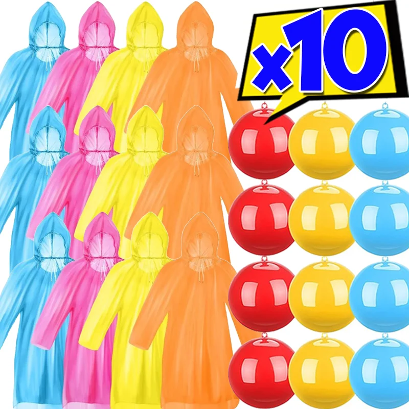 

1/10PCS Emergency Rain Coat Balls Disposable Waterproof Rain Ponchos Portable Raincoats For Outdoor Traveling Camping Fishing