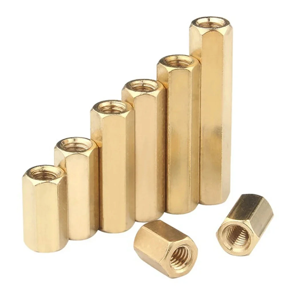 Fêmea Brass Standoff Pilar Stud, Mount Spacer, Hexagon, PCB, Motherboard, Nut Hollow, Double Pass, Hex, M2, M2.5, M3, M4, M5, M6, 5-50pcs