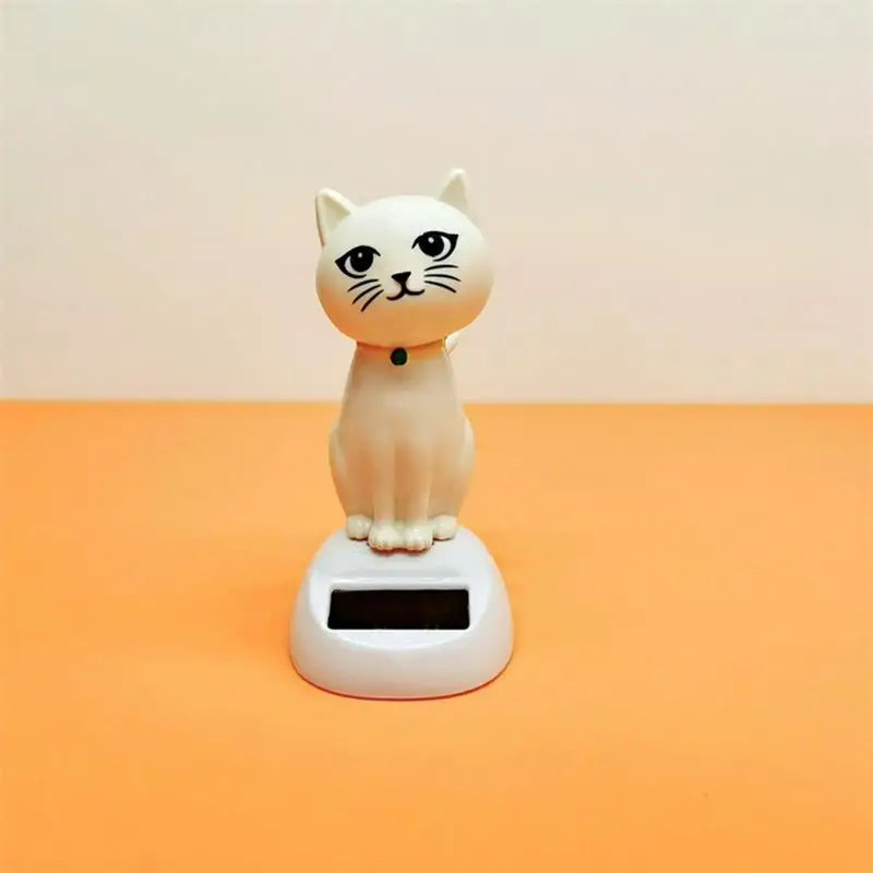 Solar Powered swing doll Toy Cute Cartoon Cat Shaking Head Doll Auto Interior Dashboard Decor Car Ornament Doll Accessories