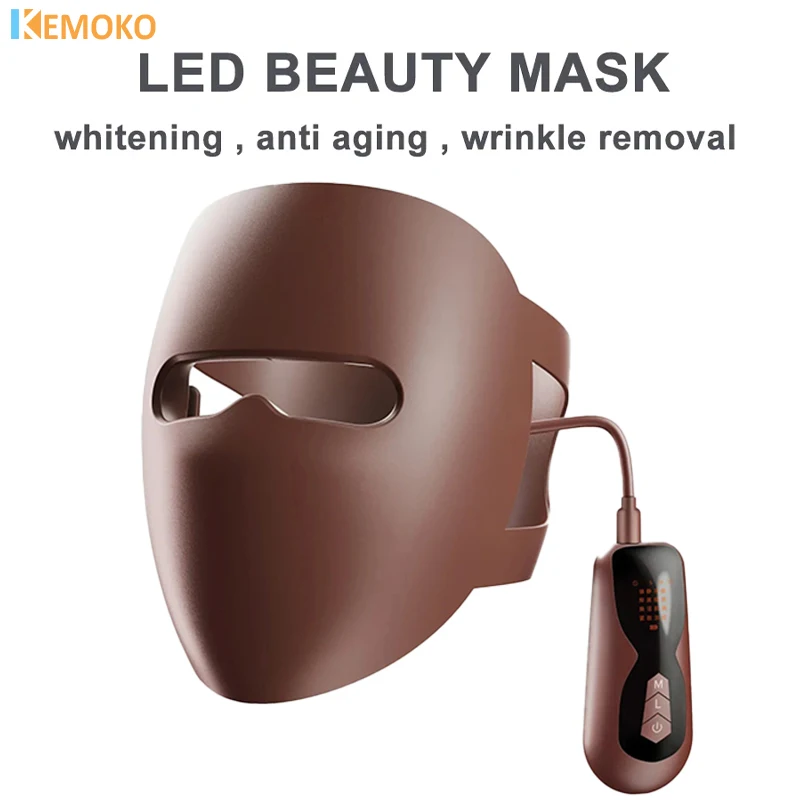 LED Luz Vermelha Máscara de Terapia Facial, 4 Cores, Anti Acne, Rugas, Levantamento, Firme, Face Care, Rejuvenescimento Da Pele, Dispositivo De Beleza