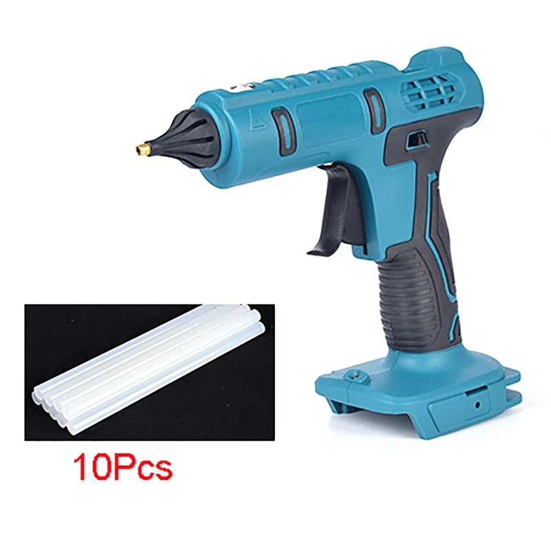 Mini Hot Melt Glue Gun Electric Heat Temperature Gun Repair Tool Set With 10pcs 11cm Transparent Glue Stickfor 18V Makita batter