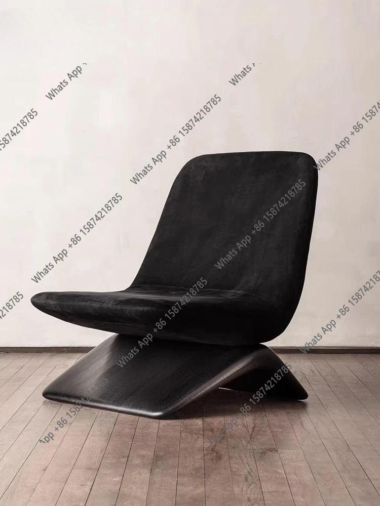 

French retro matte cloth designer sofa chair medieval wabi wind living room balcony casual single chair