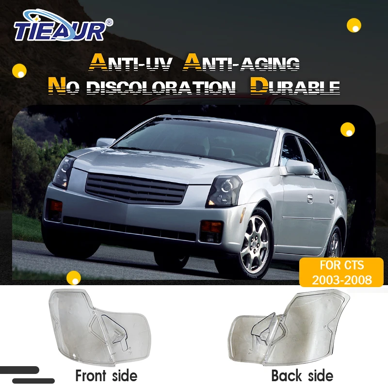 

For Cadillac CTS 2003 2004 2005 2006 2007 2008 Auto Transparent Lampshade Plastic Headlight Glass Lens Cover Car Accessories