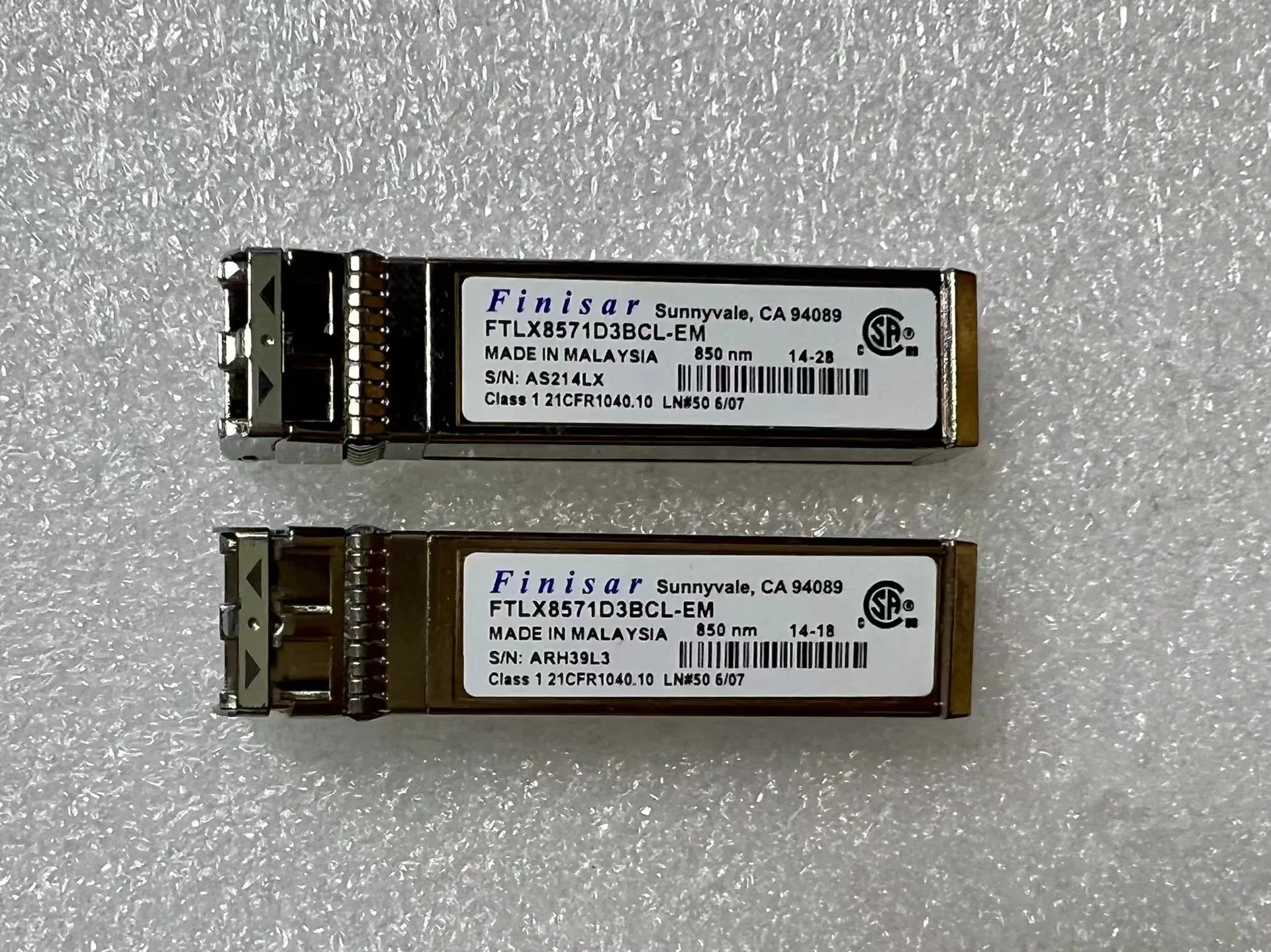 

1PCS Finisar 10G Fiber Transceiver FTLX8571D3BCL-EM 850nm 10G SR Fiber Module Sfp SFP+ 10GB Optical Switch