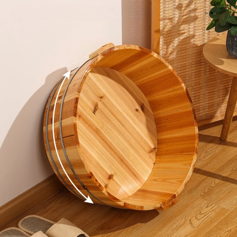 Premium Wooden Foot Soaking Tub Deep Bathtub for Herbal Spa Multipurpose Timber Basin for Face Washing and Baby Bathing Pot