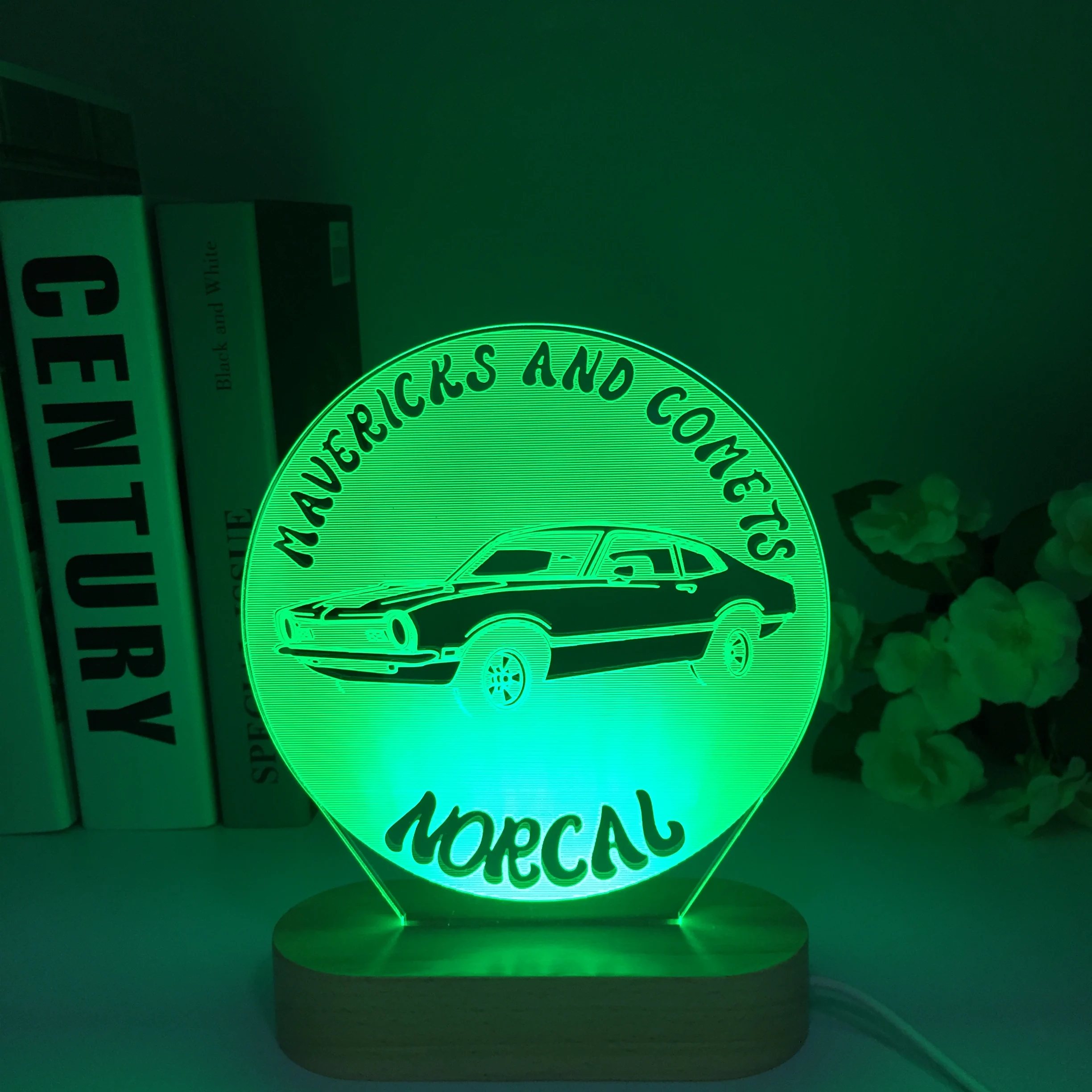 Sports Car 3D Illusion Lamp for Child Bedroom Wooden Nightlight Color Changing Atmosphere Event Prize Led Night Light Supercar