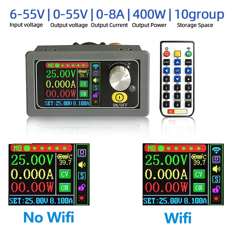 modulo de alimentacao ajustavel dc buck converter laboratorio step down regulador de tensao wi fi app xy5008 400w 50v 8a cc cv 01