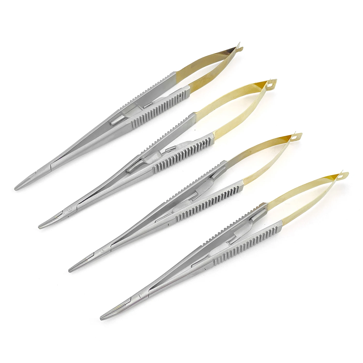 Straight/Curved Castroviejo Needle Holders with Lock Needle Holding Forceps 14cm/16cm Microsurgery Instruments Dental Forcep