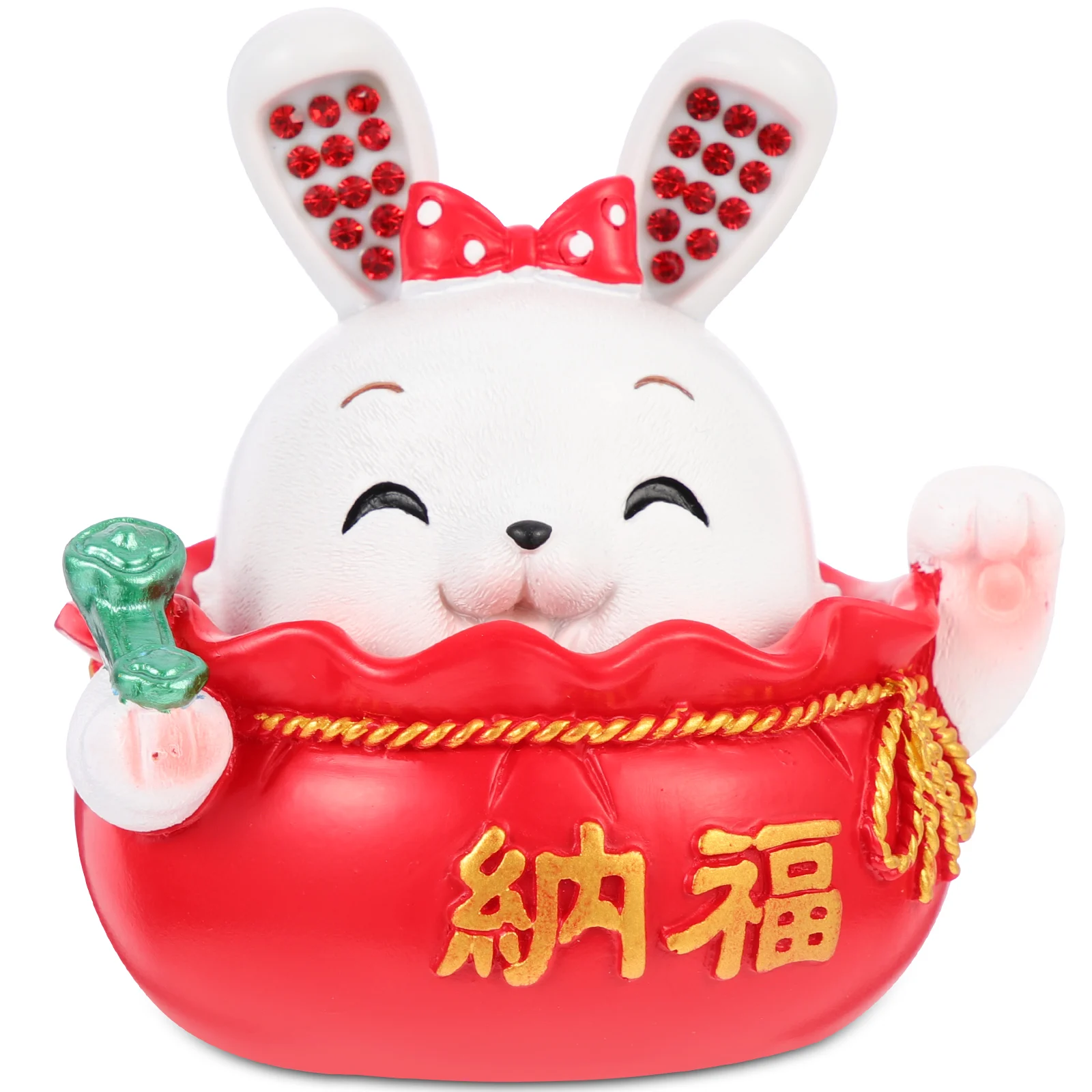 

Resin Bunny Decor Statue Desktop Car Garden 2023 Rabbit Figurine Indoor Office Adornment Compact Zodiac