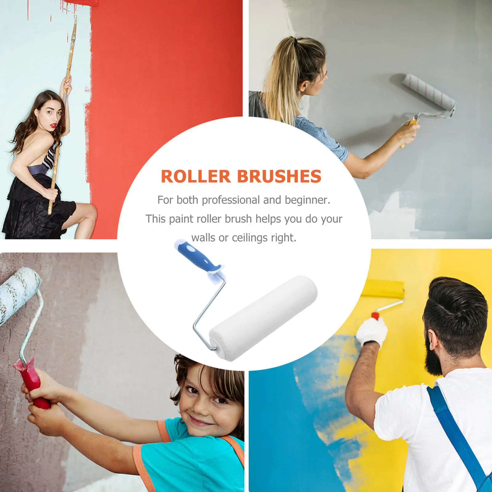 Paint Roller 9 Inch High Density Brushed Cotton Wall Paint Roller Smooth Finish Drip Control Painting Tools for Home Interior