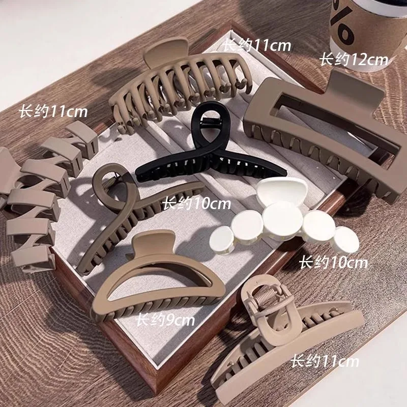 패션 여성 커피 색상 대형 머리 손톱 아크릴 머리핀 꽃게 헤어핀 여아 한국 모자 장식 머리용 액세서리