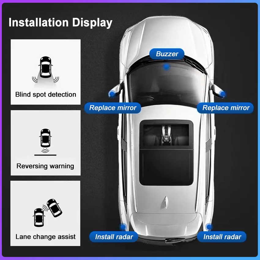 Car Blind Spot Detection System BSD BSA BSM Parking Sensor Lane Change Assist For Jeep Compass 2017~2021 Cherokee 2016~2021