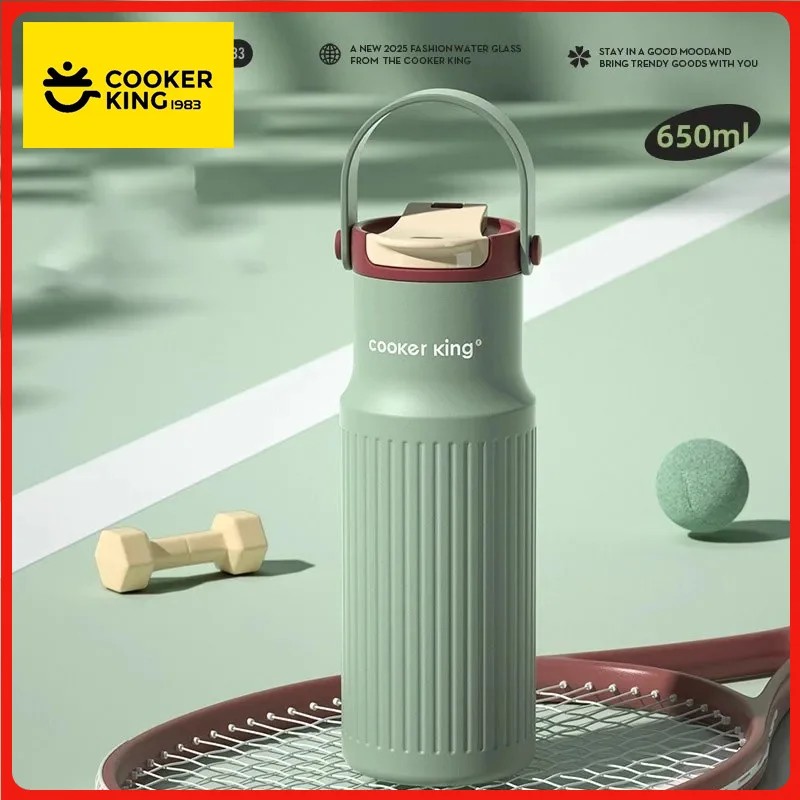 

COOKER KING Portable Car Cup Vacuum Flask with Handle Thermos Mug Stainless Steel Cold&Hot Sports Cup Travel Mug Insulated Cup