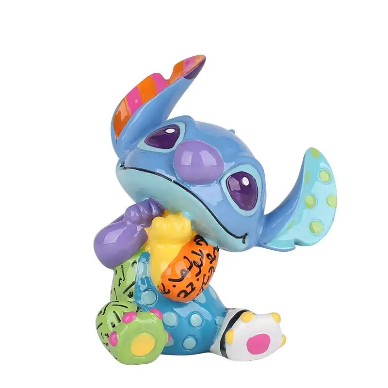 Mini figura Disney Stitch, premio ufficiale da ufficio da collezione, simpatico arredamento da tavolo per ragazzi, regalo, personaggio classico Disney