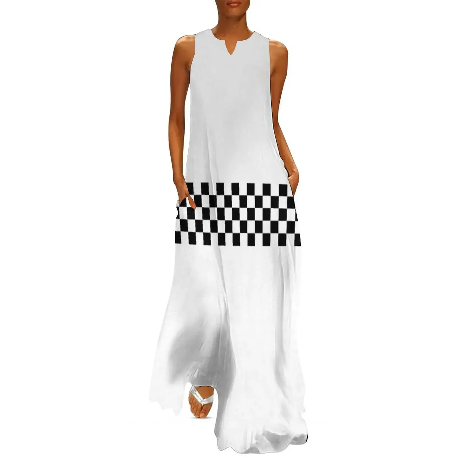 

Ska Line Long Dress chic and elegant woman dress womans clothing summer dress korean women womens